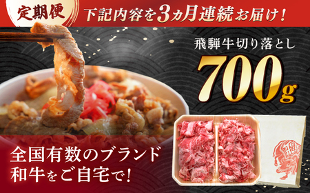 【3回定期便】 飛騨牛 切り落とし 700g 多治見市 / 養老ミート 冷凍 赤身 和牛 訳あり ギフト[THG017]