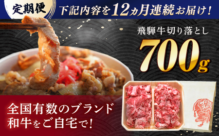 【12回定期便】 飛騨牛 切り落とし 700g 多治見市 / 養老ミート 冷凍 赤身 和牛 訳あり ギフト[THG019]