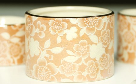 美濃焼】仏具花柄 5点セット 香炉灰付 『シャンパンゴールド』 多治見