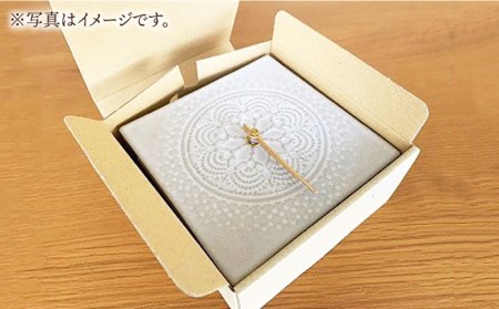 置時計 LACE TILE CLOCK 『グレー』【杉浦製陶】 インテリア 雑貨 おしゃれ [TAO002]