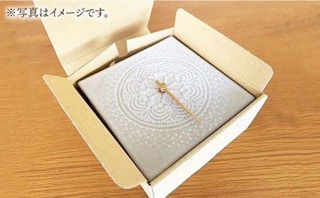置時計 LACE TILE CLOCK 『ブラック』【杉浦製陶】 インテリア 雑貨 おしゃれ [TAO004]