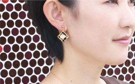 タイルイヤリング もざいく『らんたん飴』柄【七窯社】 装飾品 ファッション アクセサリー かわいい おしゃれ  [TAP005]