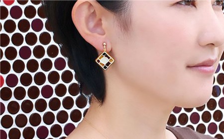 タイルピアス もざいく『らんたん飴』柄【七窯社】 装飾品 ファッション アクセサリー かわいい おしゃれ  [TAP007]