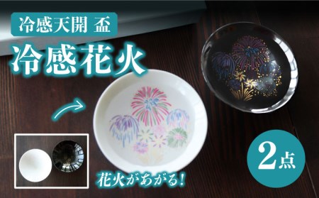 【美濃焼】温度で変化する酒器 平盃ペアセット 『冷感花火』【丸モ高木陶器】食器 おしゃれ   [TBA008]