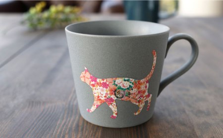 【美濃焼】温度で変化する器 温感 ネコ マグカップ 1個『捜す猫』【丸モ高木陶器】  食器 マグ カップ コーヒーカップ おしゃれ 動物 アニマル 猫 ねこ かわいい 灰色 グレー 贈り物  [TBA020]