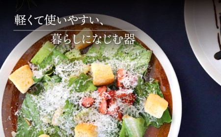 【美濃焼】[軽量食器] TLPリムバンド オートミル×4枚(ブラウン) セット【井澤コーポレーション】[TBP015]