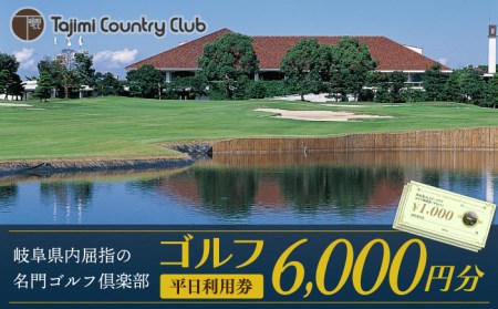 ゴルフ 平日利用券 6,000円分 多治見市/多治見カントリークラブ チケット ゴルフ場[TCC002]