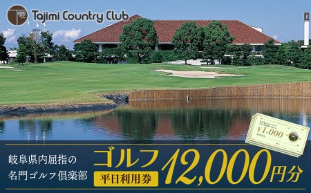 ゴルフ 平日利用券 12,000円分 多治見市/多治見カントリークラブ チケット ゴルフ場 [TCC004]