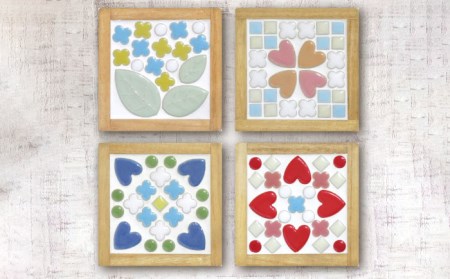 美濃焼タイル コースター 手作りキット 4個セット【丸万商会】 タイル 美濃焼 焼き物 DIY コースター 手作り キット 簡単 子ども 4枚 [TCB011]