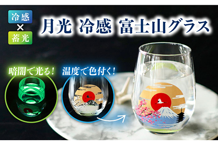 温度で変化する器 × 蓄光『月光 冷感 富士山』【丸モ高木陶器】 [TBA147]