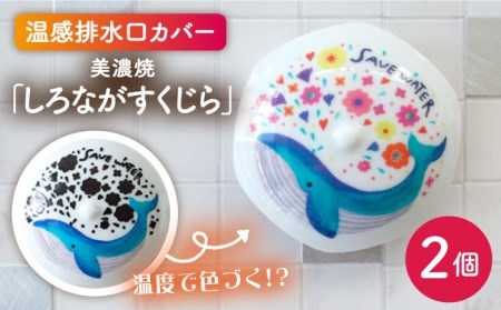 【美濃焼】温度で変化する排水口カバー 『しろながすくじら』2個【丸モ高木陶器】 [TBA173]