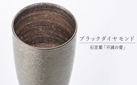 宝石グラスタンブラー　シルバー（ブラックダイヤモンド）【丸モ高木陶器】 [TBA179]