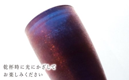 宝石グラスタンブラー　ブロンズ（サファイア）【丸モ高木陶器】 [TBA180]