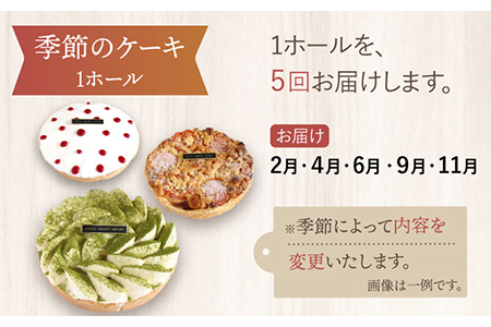 【5回定期便】 旬の食材や果物で作った パティシエセレクト ケーキ 【ルポ】 [TBN030]