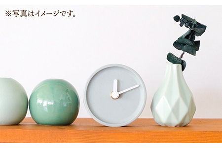 【美濃焼】タイルの手作り時計 Colon:natural そらいろ 置き時計 【杉浦製陶】[TAO031]