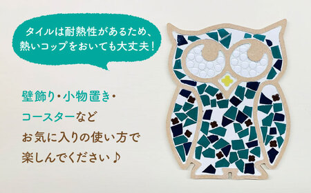 【美濃焼】はじめてのクラッシュタイルアート ふくろう 【作善堂】（3+3 OSCTPattern kit (owl-green-MIX)）[TCJ021]
