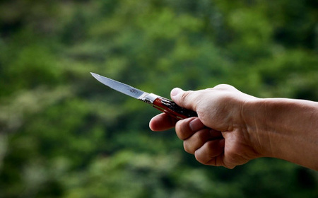 アウトドアナイフ トラウト&バード(フラット)ジグドボーン モキナイフ