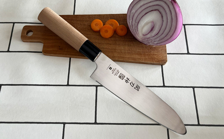 関刀神 和包丁 先丸ギザ刃 三徳包丁 150mm