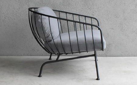 Hoopラウンジチェア　包み込まれるような座り心地のアイアンラウンジチェア インテリア 家具 杉山製作所 椅子 ソファ オシャレ おしゃれ