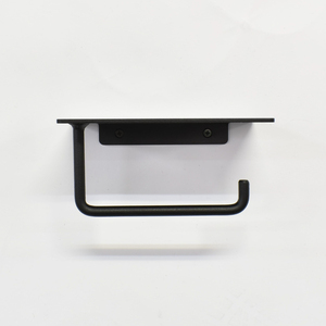 ヨーク棚付きペーパーホルダー ブラック／鉄製　トイレ　トイレットペーパー　ペーパーホルダー　壁掛け　鉄家具　ブラック　トイレ用品　お手洗い　杉山製作所