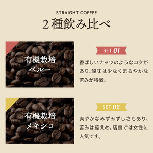 カフェ・アダチ　厳選したオーガニックコーヒー（200g×２種類）詰め合わせセット　S10-09