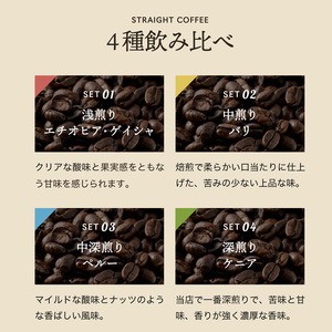 S15-41 カフェ・アダチ ゲイシャ入り 焙煎度合別 コーヒー豆 4種類飲み比べセット 100g