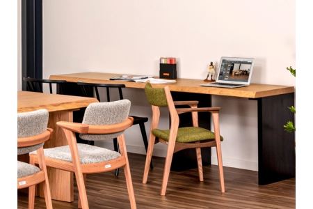 イグナイト ダイニングチェア (肘付)【オーク＆ウォルナット材】JIG-DCX191A PNO+W/DバトンYG