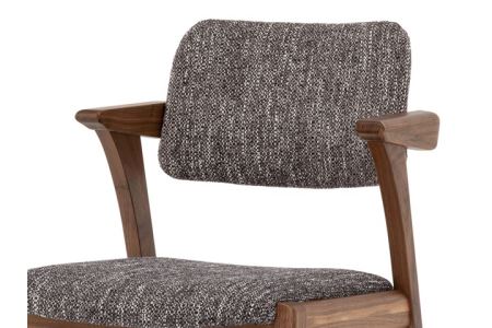 B.H.ダイニングチェア（ショートアーム）【ウォルナット材】JBH-DC22A PNW/EベガスCOA