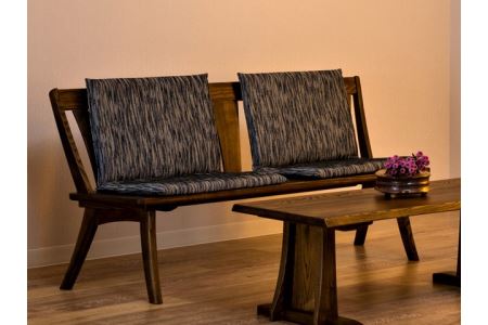 悠プレミアム 背付ベンチ(クッション付き)【国産栗材】JYU-LB31-120 PGK/EハウゼンNV