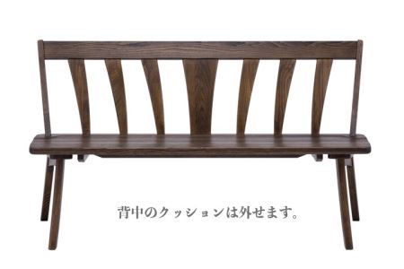 悠プレミアム 背付ベンチ(クッション付き)【国産栗材】JYU-LB31-120 PGK/EハウゼンNV