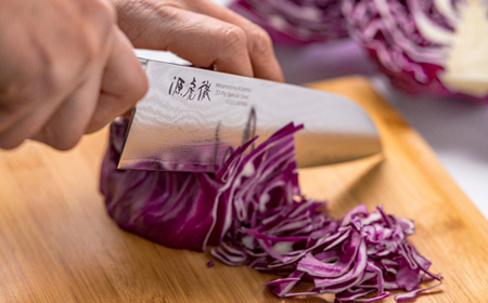 源虎徹 銀彩ダマスカス 三徳 180mm (M100/安田刃物)