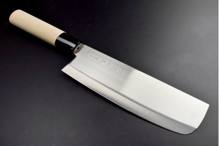 ステンレス製和包丁3点セット (三徳・薄刃・ペティ) 関鍔蔵作 白木柄