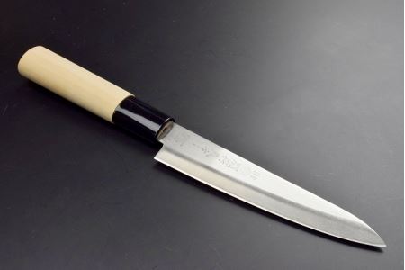 ステンレス製和包丁3点セット (三徳・薄刃・ペティ) 関鍔蔵作 白木柄