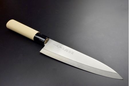 H7-166 関鍔蔵作 白木 牛刀包丁