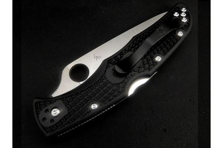 H40-06 【スパイダルコ】エンデューラ4 フルフラット ブラック（折りたたみナイフ）