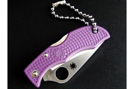 H20-24 【スパイダルコ】レディバグ3 パープル 直刃（折りたたみミニナイフ）