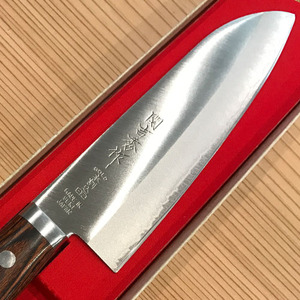 関吉秀作 はがね鍛造本割込 三徳包丁 165mm