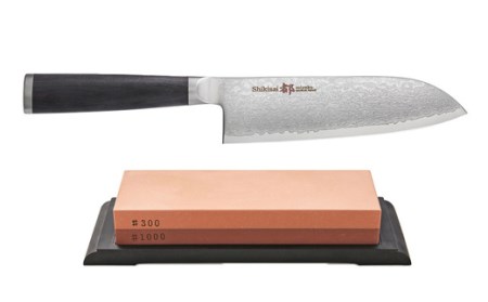 【9月30日受付終了】H49-04 ダマスカス包丁「都」 三徳包丁 &砥石 ギフトラッピング