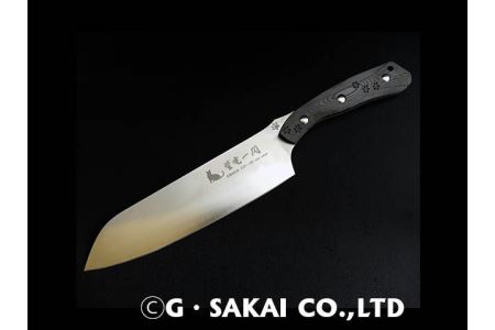 H170-01 紫電一閃 ZDP-189 カーボン柄 三徳包丁 ネコver