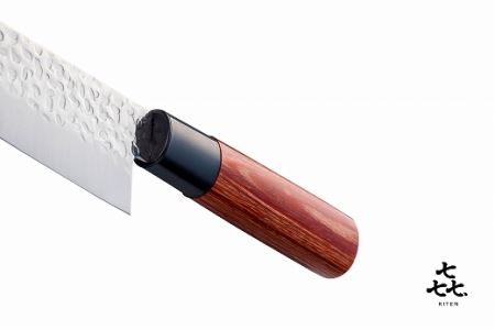 「?.」 KITEN 槌目 三徳包丁 H10-94