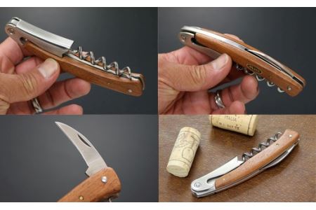 H24-27 Mate ソムリエナイフ YA-6天然木タガヤサン（YA-6-TG） ～メイト ワイン オープナー 栓抜き コルク抜き コークスクリュー 関の刃物～