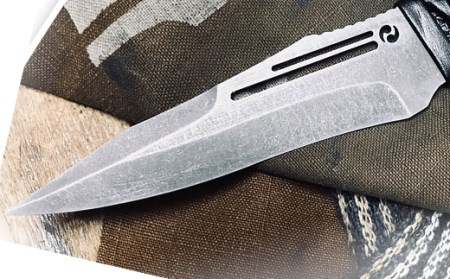 H184-01 カスタムナイフ 炎/柄巻き