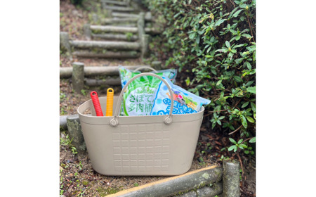 D10-10 【エコマーク製品】トヨテックバスケット 同色（ベージュ・ベージュ）セット ～洗濯カゴ・ランドリーバスケット・収納バッグ・かご～