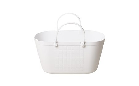 【エコマーク製品】トヨテックバスケット　2色（白・茶）セット～洗濯カゴ・ランドリーバスケット・収納バッグ・かご～D10-14