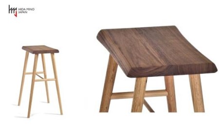 D77-02 ハイスツール/サイドテーブル【オーク+ウォルナット材】JCW73016X ONO+W