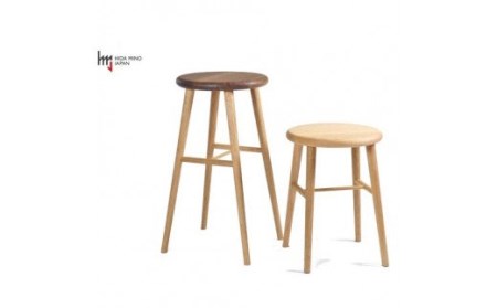D83-01 ハイスツール/サイドテーブル【オーク+ウォルナット材】JCW73026X ONO+W
