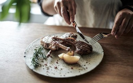 H45-22 【和 NAGOMI】ステーキナイフ 2Pセット（赤&黒）【最長6ヶ月を目安に発送】