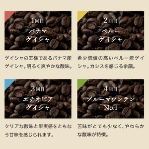 S50-02【定期便4ヶ月】【カフェ・アダチ】高級コーヒー豆 毎月1袋(100g