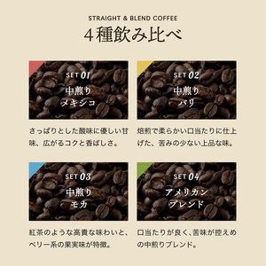 カフェ・アダチ苦味の少ない中煎り 自家焙煎珈琲4種 詰め合わせ(各100g)