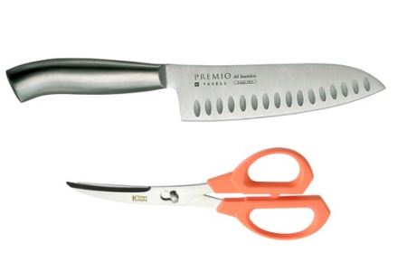 プレミオAS三徳包丁、ミニカーブハサミ2点セット